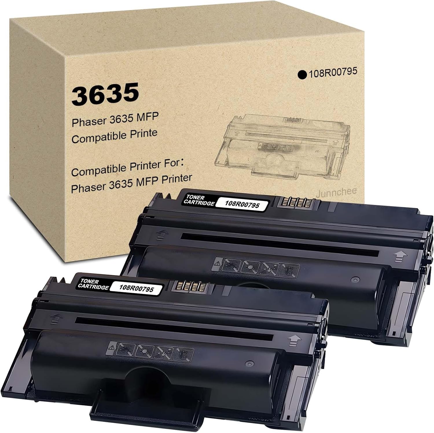 3635 108R00795 High Yield Toner Cartridge Replacement for Xerox Phaser 3635MFP Printer (Black, 2 Pack) - 10,000 Pages
