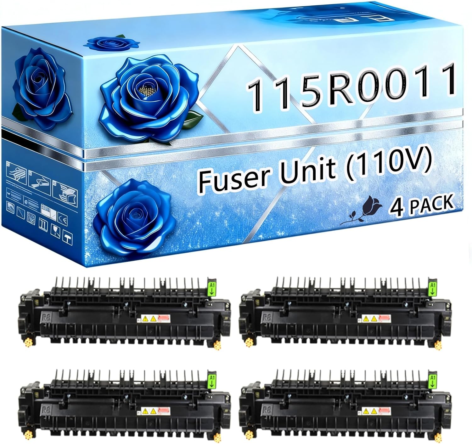 BIVOL Compatible Fuser Unit (110V) Replacement for Xerox 115R00114 High Yield 100000 Pages VersaLink B7000 B7025 B7030 B7035 Printers (4 Pack Black)