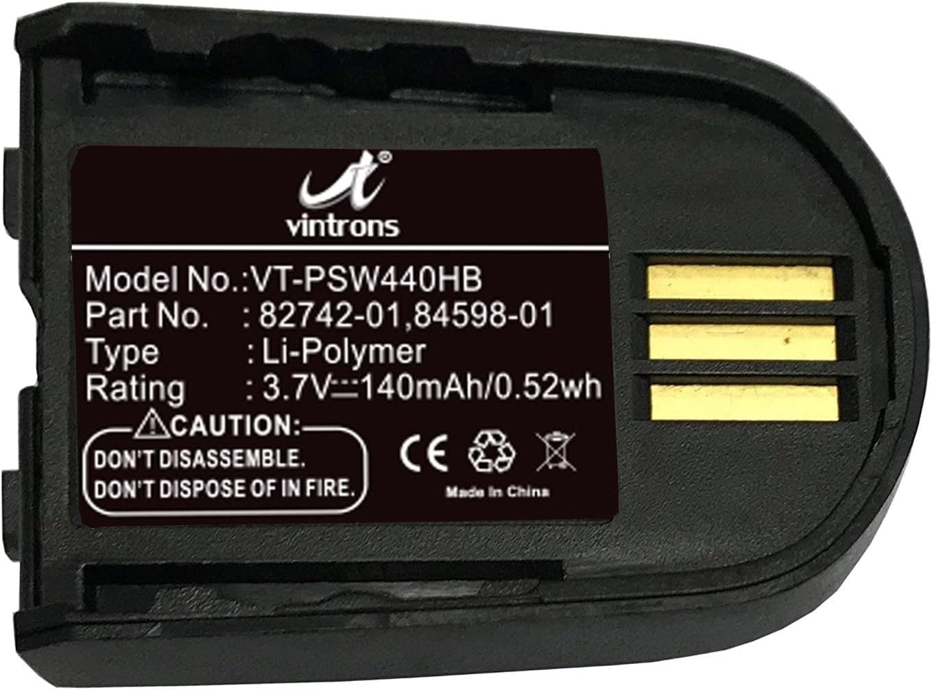 VINTRONS 86507-01, 204755-01, 82742-01, 84598-01 Battery for Plantronics Savi W440, Savi W740, Savi W745, Savi WH500,