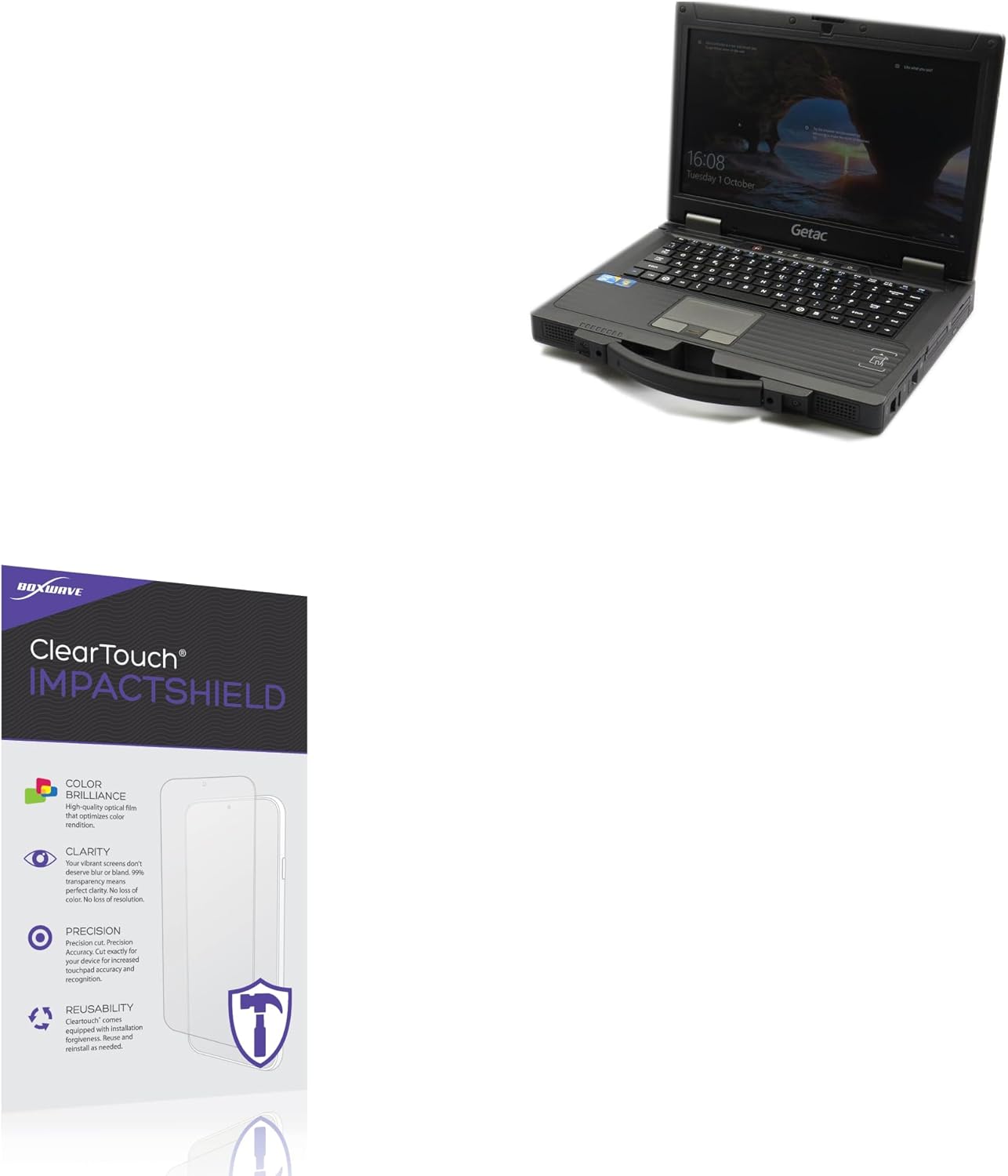 BoxWave Screen Protector Compatible with Getac S400 - ClearTouch ImpactShield (2-Pack), Impenetrable Screen Protector Flexible Film