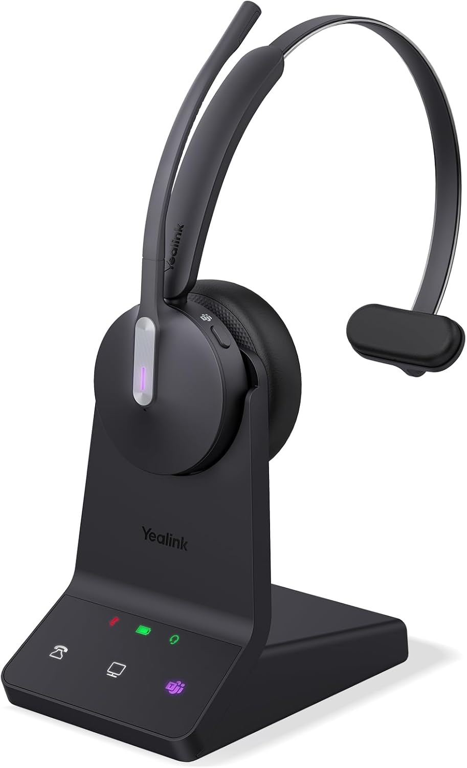 Yealink WH64 Mono Teams Wireless Headset, DECT & Bluetooth Dual-Mode 606 ft Range Headphones with 3X Mic, 26 Talk Time, Office Work Headset for Desk IP Phone, PC,Cell Phone (Renewed)