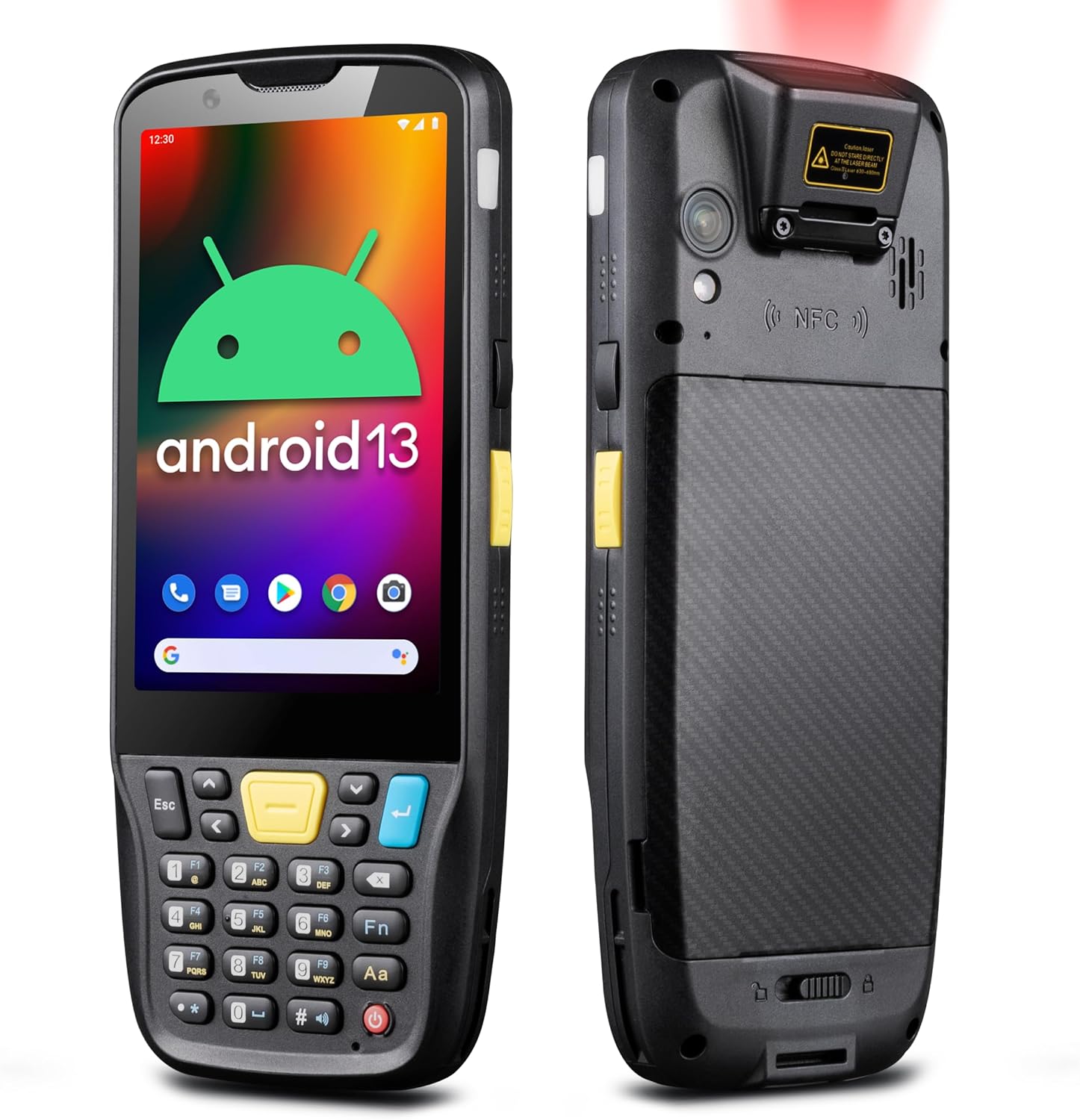 Chainway MC62 Wireless Android Barcode Scanner Handheld with Integrated Zebra 2D/1D/QR Code Reader, Android 13, Google Play, WiFi, NFC, GPS, Bluetooth, Keypad, for Inventory Scanning (Build Your Own)