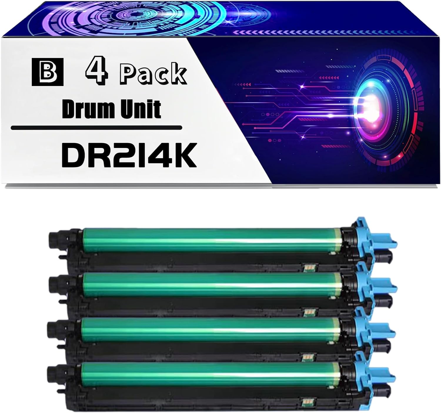 MRTIP Compatible for Konica Minolta DR214K Drum Unit for bizhub C227 C287 Printers, with Chip High Yield 205000 Pages, Durability (4 Pack Black)