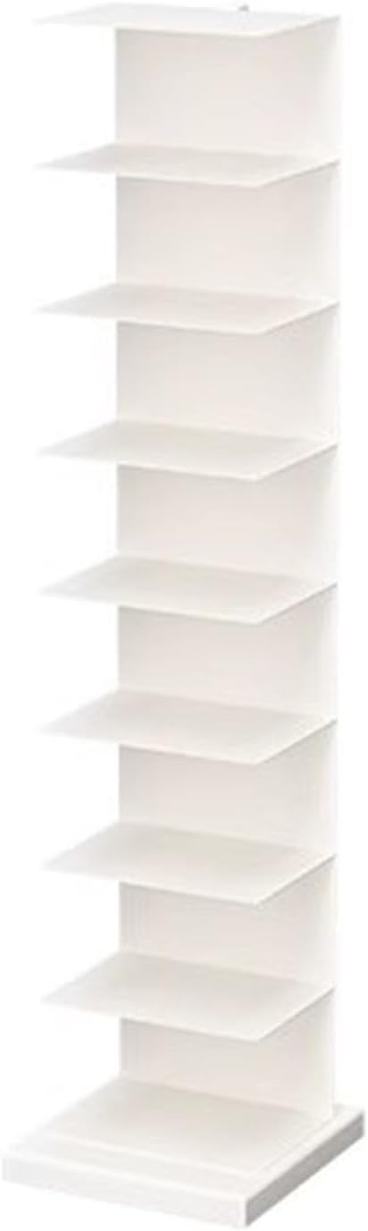 JCWGLY Bookcases Modern Metal Vertical Bookshelf, Large Capacity Invisible Spine Book Shelf, Corner Bookshelf for Living Room Bedroom and Study, Save Space 3 Sizes(8 Tier)