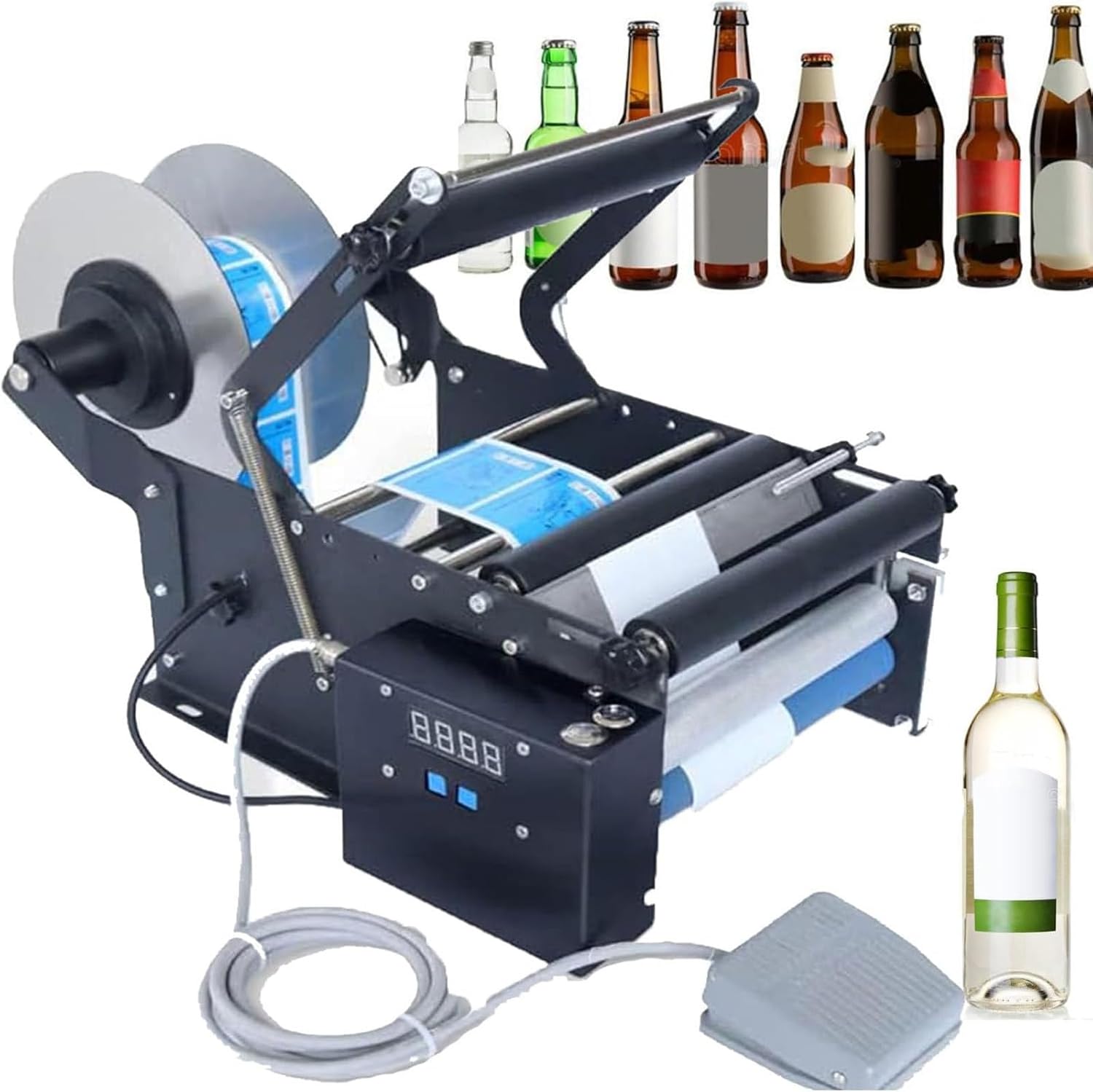 Electric Bottle Labeling Machine,Semi Automatic Labeling Applicator,for Wine Beverages Can Labeler Maker