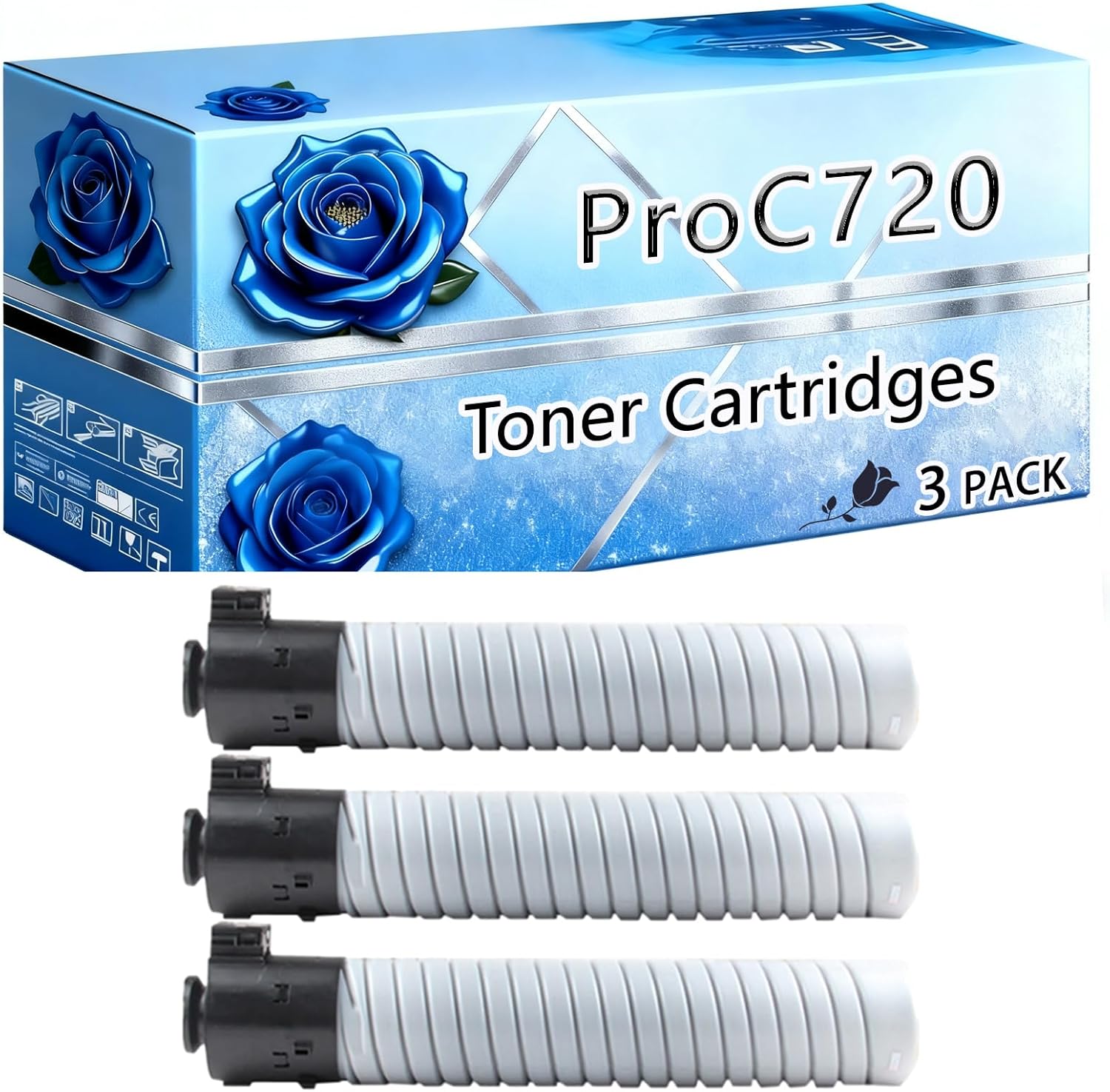 BIVOL Compatible Toner Cartridges Replacement for Ricoh ProC720 High Yield 82000 Pages Pro C720 C720S C900 C900S Printers (3 Pack Black)