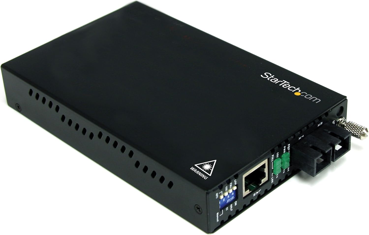 StarTech.com 10/100 Mbps Single Mode Fiber Media Converter SC - 18.6 miles/30km Over Single Mode SC Fiber, TAA (ET90110SM302)