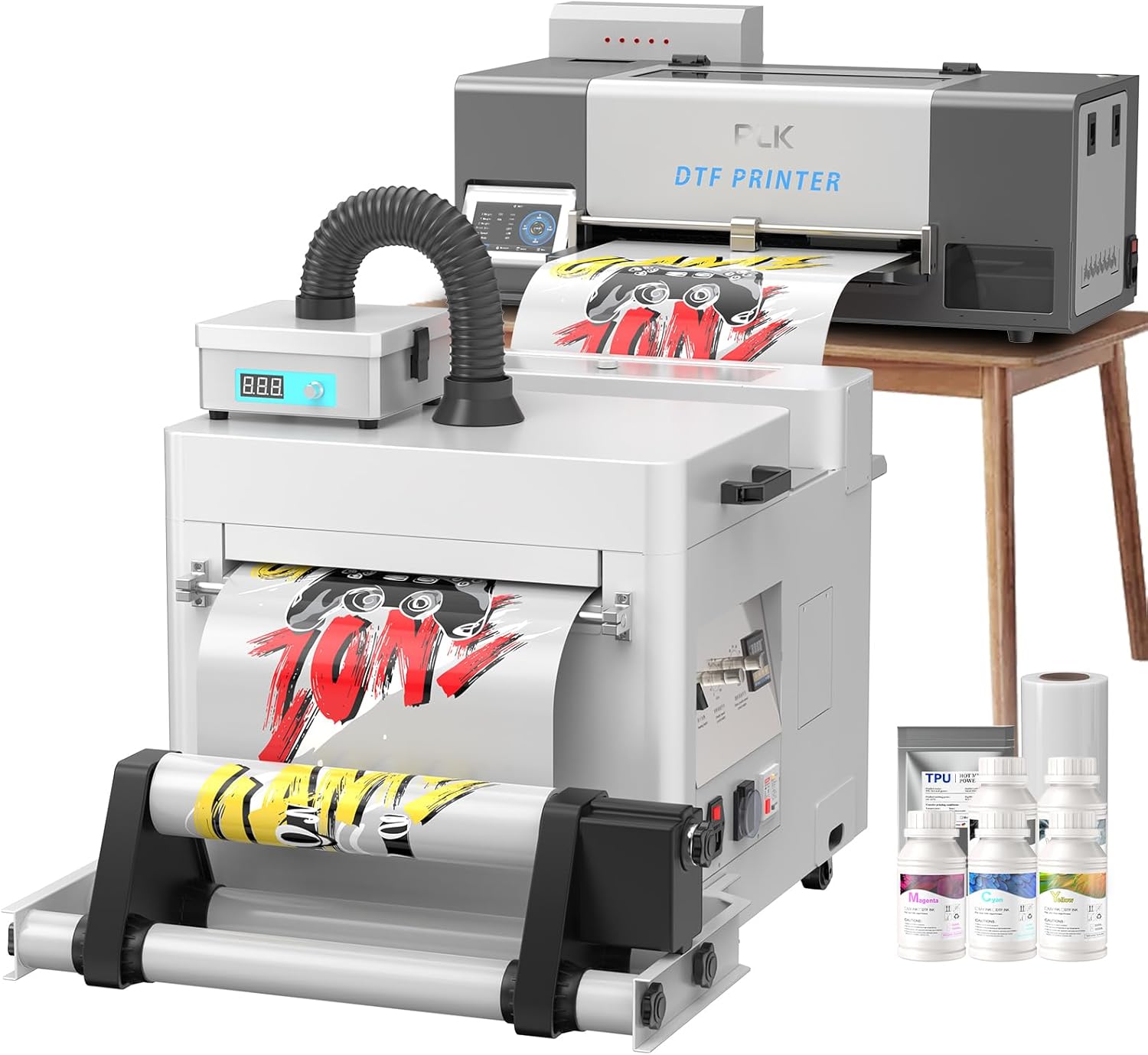 PLK Upgrade A3 Plus DTF Printer, XP600 DTF Printer with Shaker Dryer,Double-Speed,Auto-Cleaning & Dual White Ink System,Low Ink Alert,Diret to Film Machine Custom Garment Printing