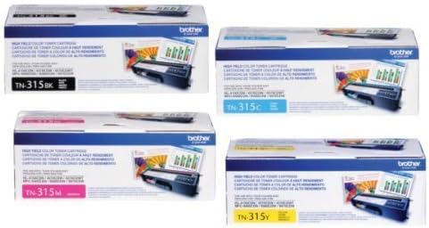 Genuine Brother TN-315 BK/C/M/Y High Yield Toner Cartridge 4 Pack PC, Personal Computer