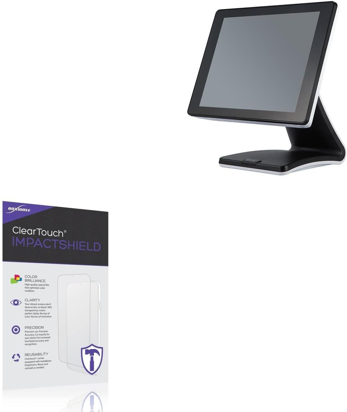 BoxWave Screen Protector Compatible with Sam4s SAP-6000 PCAP Touch (15 in) - ClearTouch ImpactShield (2-Pack), Impenetrable Screen Protector Flexible Film