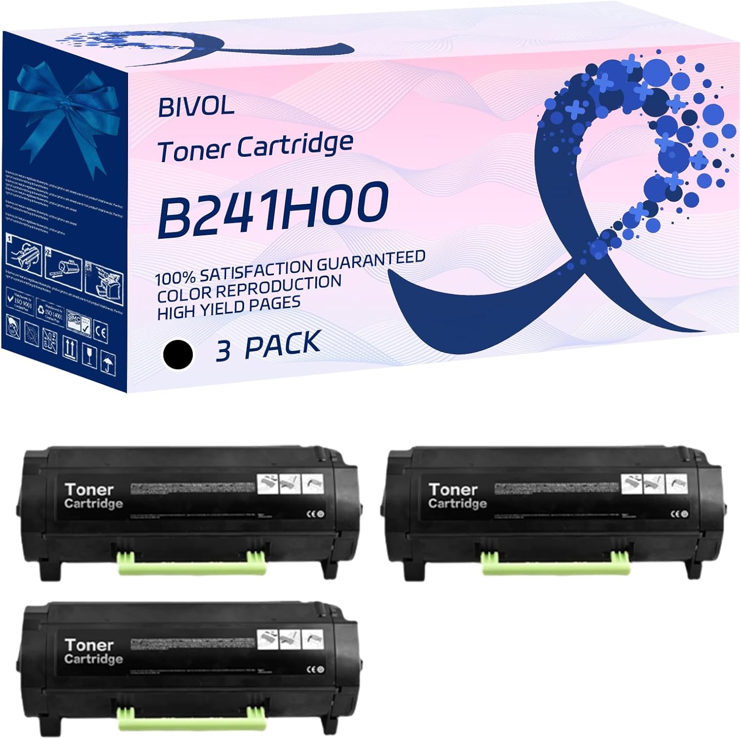 BIVOL Compatible Toner Cartridge Replacement for Lexmark B241H00 High Yield 7000 Pages MB2442adwe MB2546ade MB2546adwe MB2650ade MB2650adwe Printers (3 Pack Black)