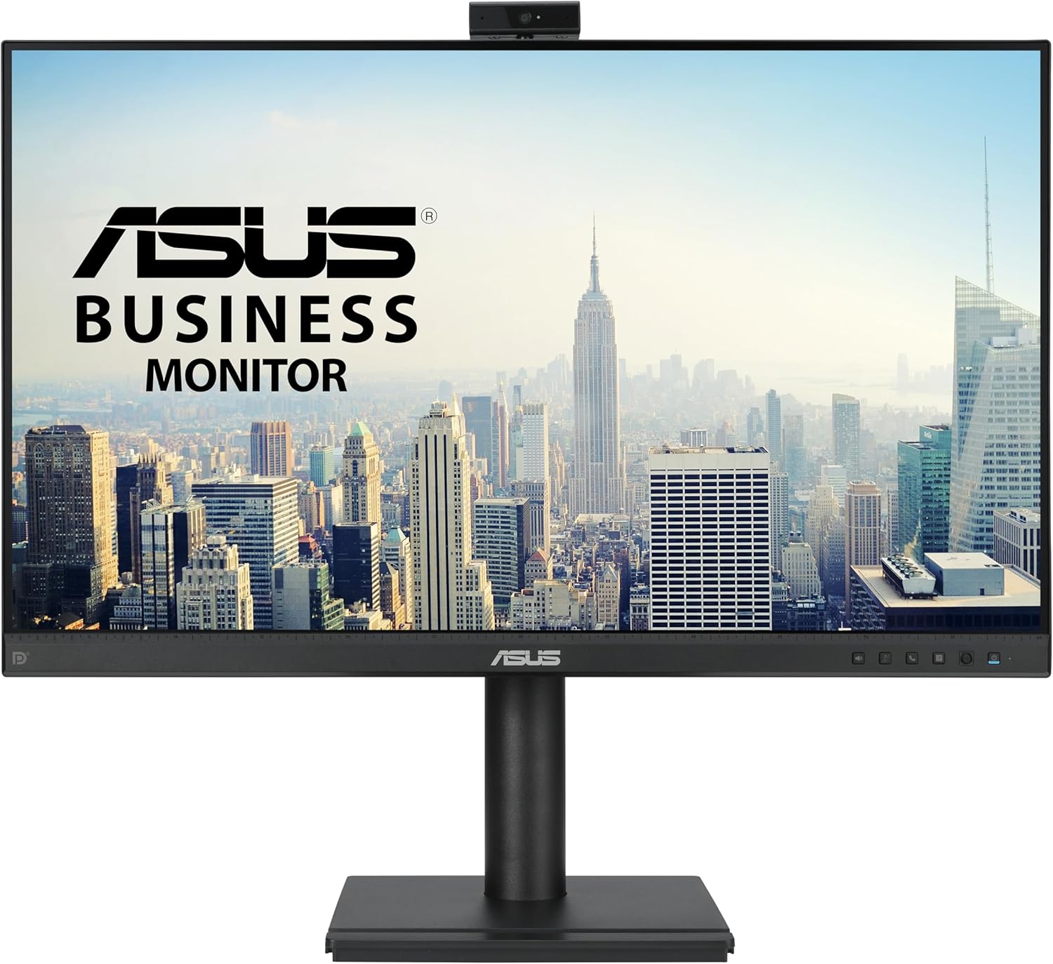 ASUS 24” 1080P Video Conferencing Monitor (BE249QFK) - IPS, 100Hz, Frameless, Full HD Webcam, Mic Array, Speakers, Height Adjustable, Ergonomic Design, Eye Care, Wall Mountable, 3 yr Warranty