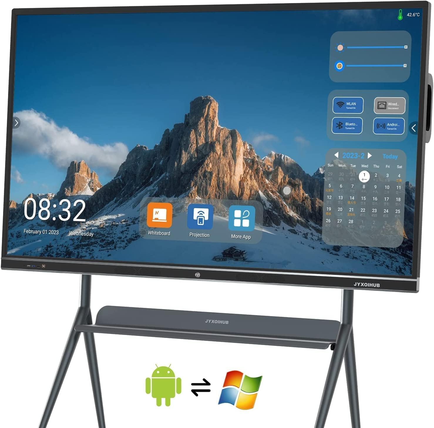 75 inch Interactive Whiteboard, 4K UHD Smartboard Touchscreen Display, Smart Whiteboard, Remote Collaboration Smart Board for Classroom and Businesses (Board Only) (75 Inch)