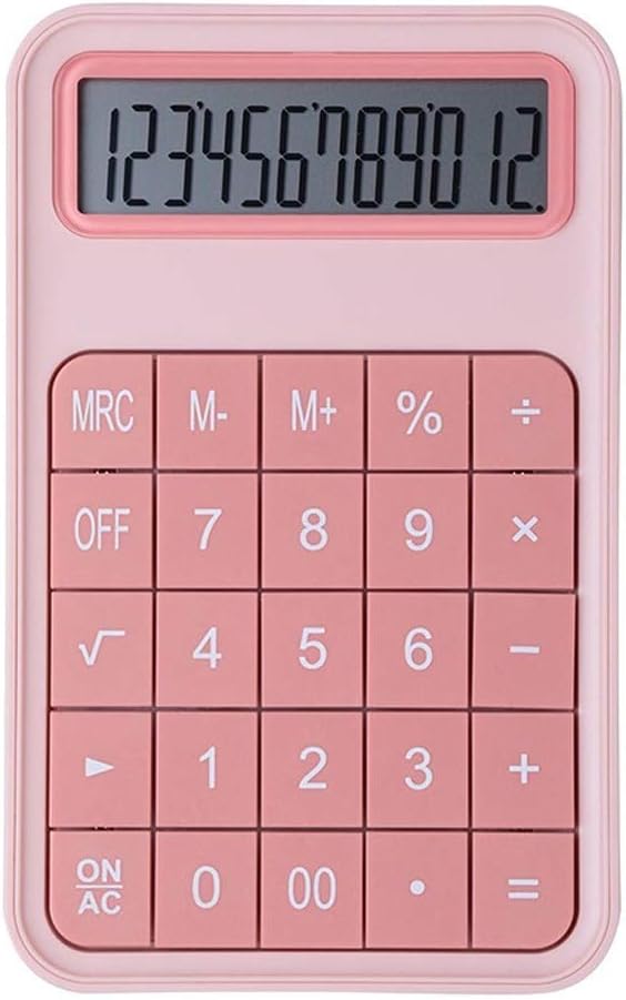 GFHSKRPL 12 Digit Desk Calculator Large Buttons Cute Candy Color Financial Business Accounting Tool Big Battery
