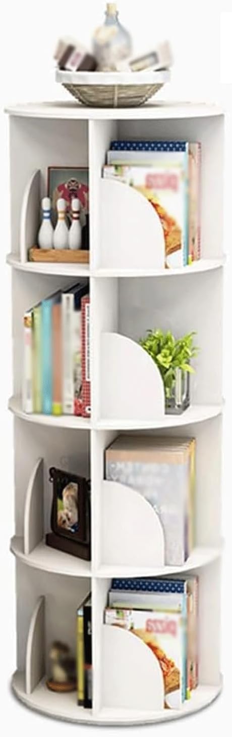 PZEOB 360° Corner Bookshelf Tower Creative Rotating Bookcase Revolving Bookshelf Simple Bookshelves 66cm,97cm,128cm,159cm