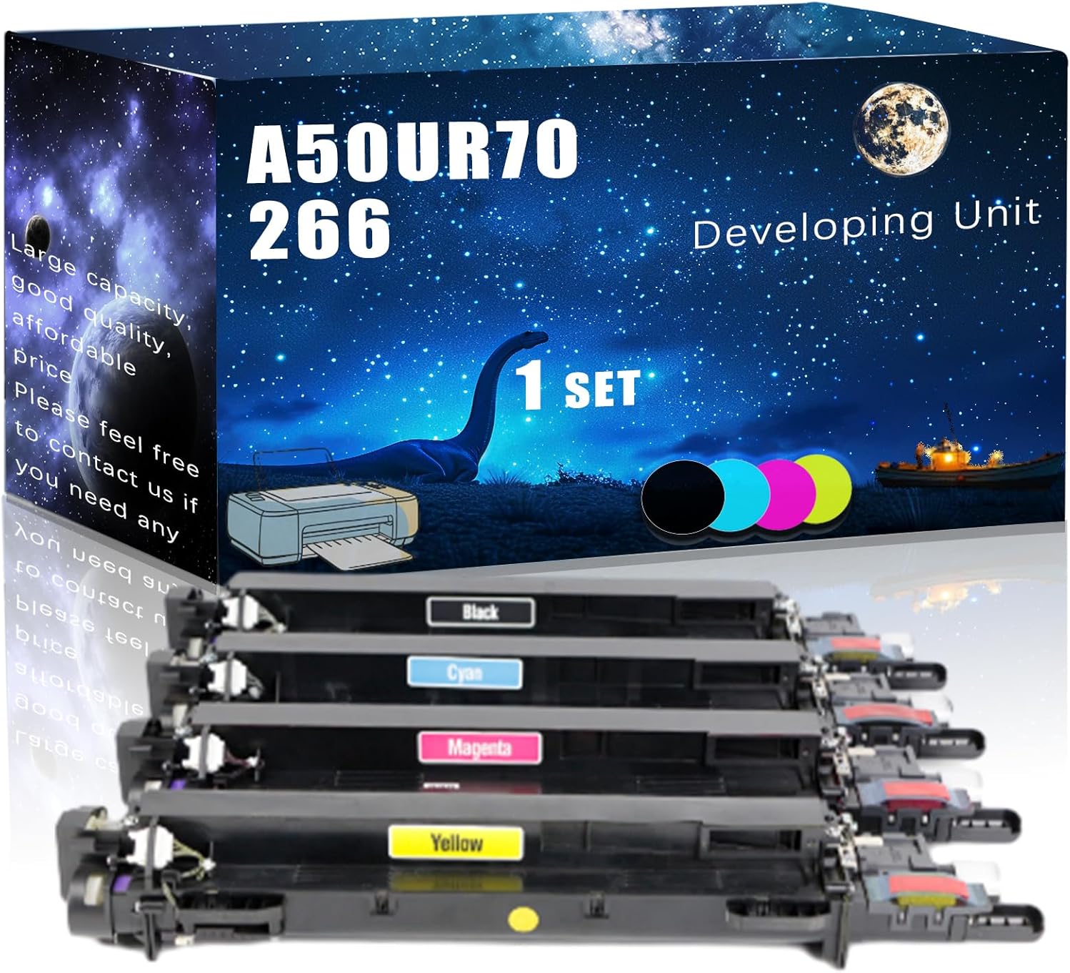 MUCQL A50UR70266 Compatible Developing Unit Replacement for Konica Minolta High Yield Compatible AccurioPress C2060 C2070 C3070 C3080 C3080P Printers, Meet Printing Needs (4-Pack BK/C/M/Y)
