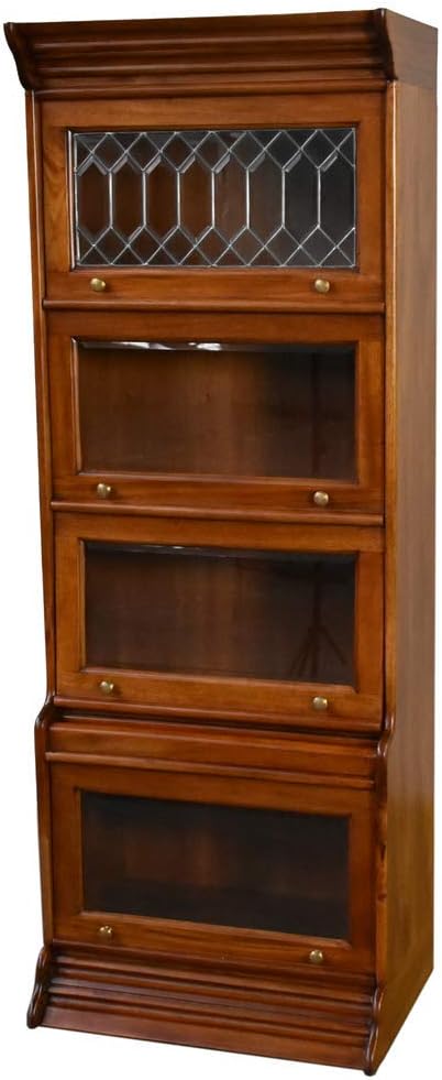 Crafters and Weavers Legacy 4 Stack Barrister Bookcase - Light Brown Walnut