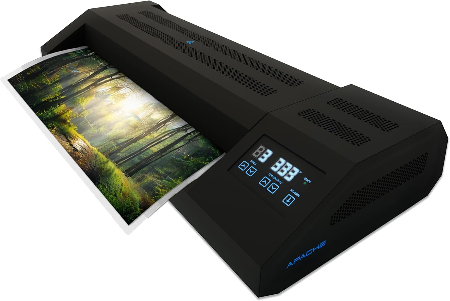 Apache Professional Laminator, Thermal Pouch, 25.5 Inch Max Width, 1.5-33 Mil, True Anti-Jam Technology, School & Office Lamination Machine, Variable Speed & Temperature, Fast Output, Robust Design