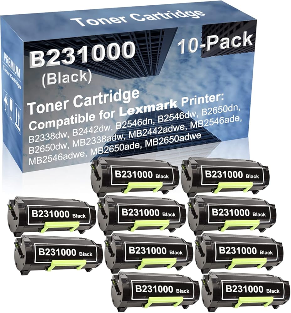10-Pack Compatible High Yield MB2546ade, MB2546adwe, MB2650ade, MB2650adwe Printer Cartridge Replacement for B231000 Toner Cartridge (Black)
