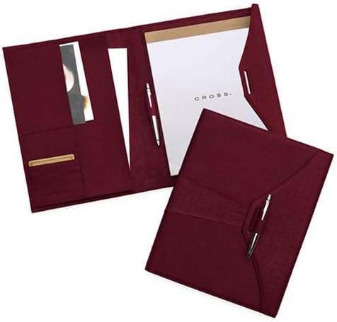 Cross Red Pebbled Leather Padfolio with Pen