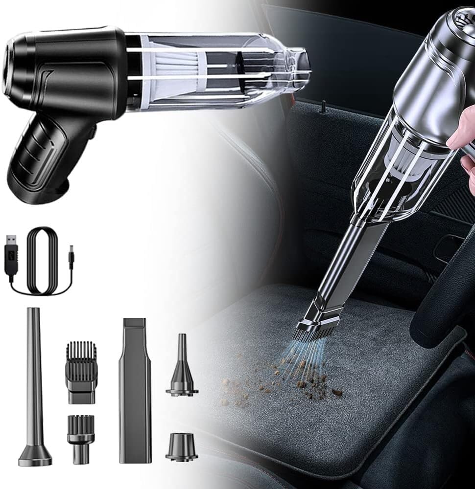 Handheld Vacuum Cordless, Car Vacuum Cordless Rechargeable 9000Pa, Hand Held Vacuum, Mini Vacuum with Blower, Portable Car Vacuum, Wireless Vacuum Cleaner for Home Pet & Office