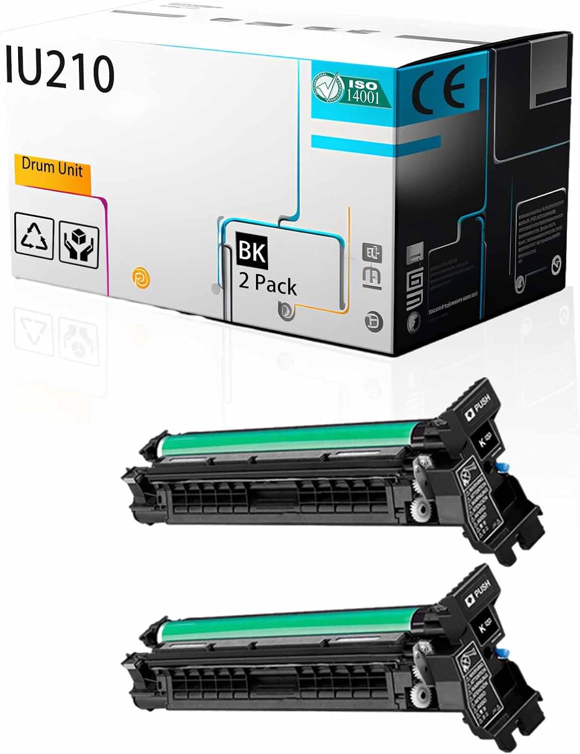LSSF IU210 Drum Unit Compatible for Konica Minolta Bizhub C240 C250 250P C252 C252P C300 C352 C352P C353 Printer, High Print Page Volume with Chip (Black 2Pack)
