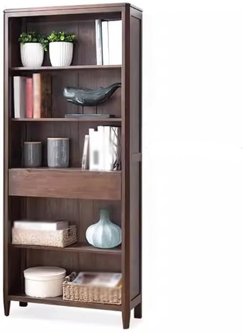 GUERNSEY Standing Bookshelf for Living Room Modern Household Oak Bookcase All Solid Wood Bookshelf Display Cabinet Bookcase Nordic Simple Bookshelf Bookcases (Color : B)