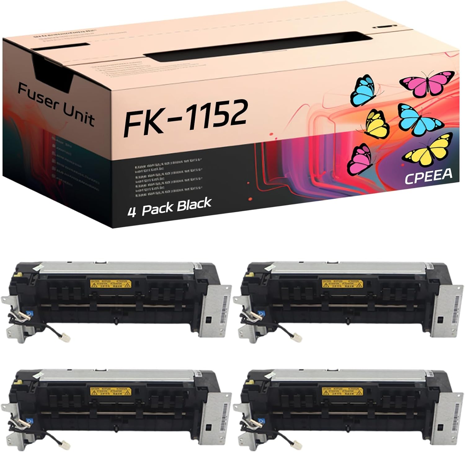 Compatible for Kyocera FK-1152 Fuser Unit Work for Kyocera ECOSYS M2040dn M2540dw M2635dw M2640idw P2040dw P2235dw Printers, with Chip, High Yield 100000 Pages, Clear Printing (4 Pack Black)