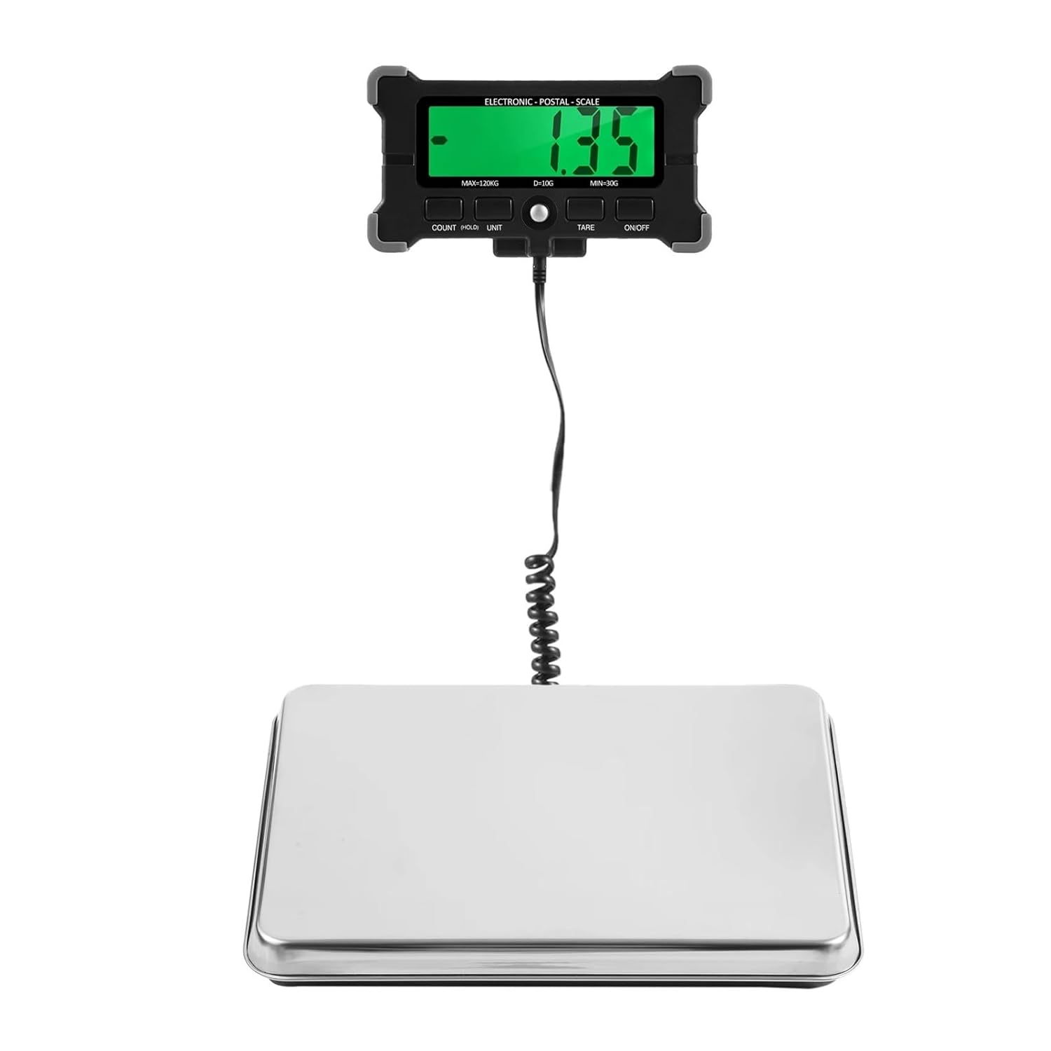 Digital Crane Scale, 300kg 50g /120kg 10g Precision Integrated Electronic Postal Scale, Stainless Steel Digital Scale with LCD Backlight Display(300kg 50g)