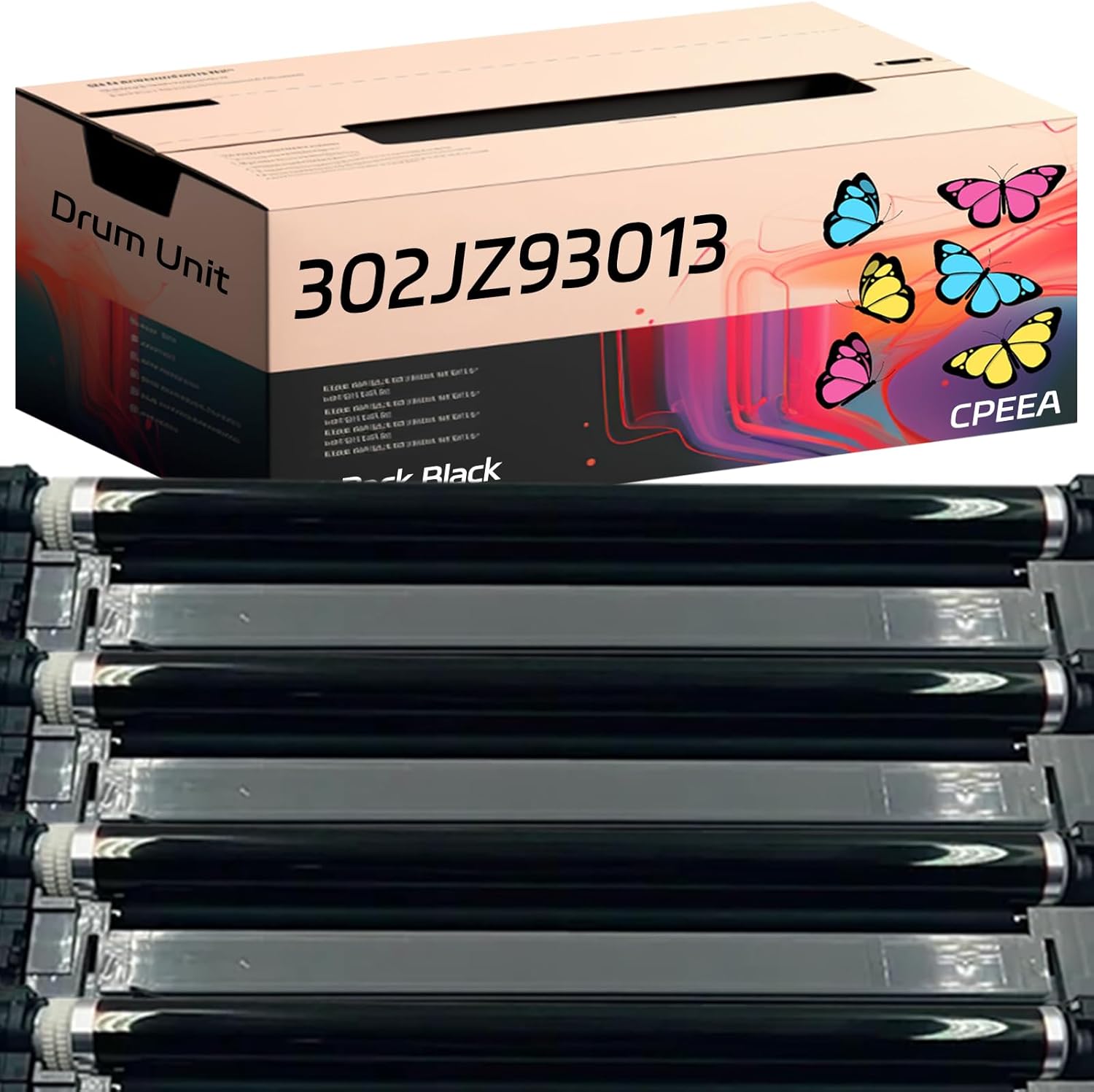 Compatible for Kyocera 302JZ93013 Drum Unit Work for Kyocera TASKalfa 2551ci 2550ci Printers, with Chip, High Yield 300000 Pages, Clear Printing (4 Pack Black)