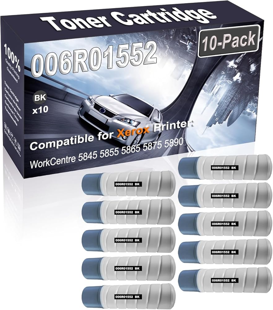 Kolasels 10-Pack (Black) Compatible WorkCentre 5845 5855 5865 5875 5890 Laser Printer Cartridge (High Capacity) Replacement for 006R01552 Printer Cartridge