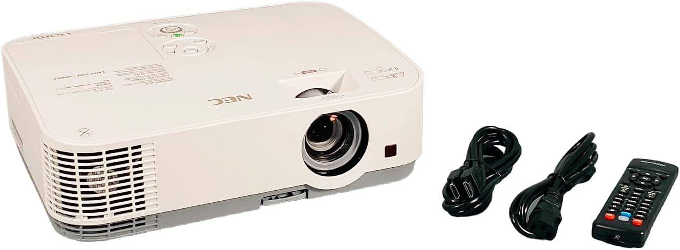 NEC ME331X 3LCD Projector Portable 3300 Lumens 1080p Conference Room, Bundle HDMI Cable Remote Control Power Cable (Renewed)