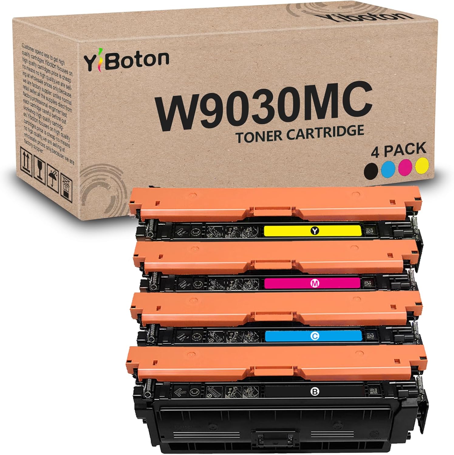 YiBoton High Yield W9030MC W9031MC W9032MC W9033MC Toner Cartridge Replacement for hpColor Leserjet Managed MFP E67550dh E67650dh E67560z E67660z Printer,4-Pack.