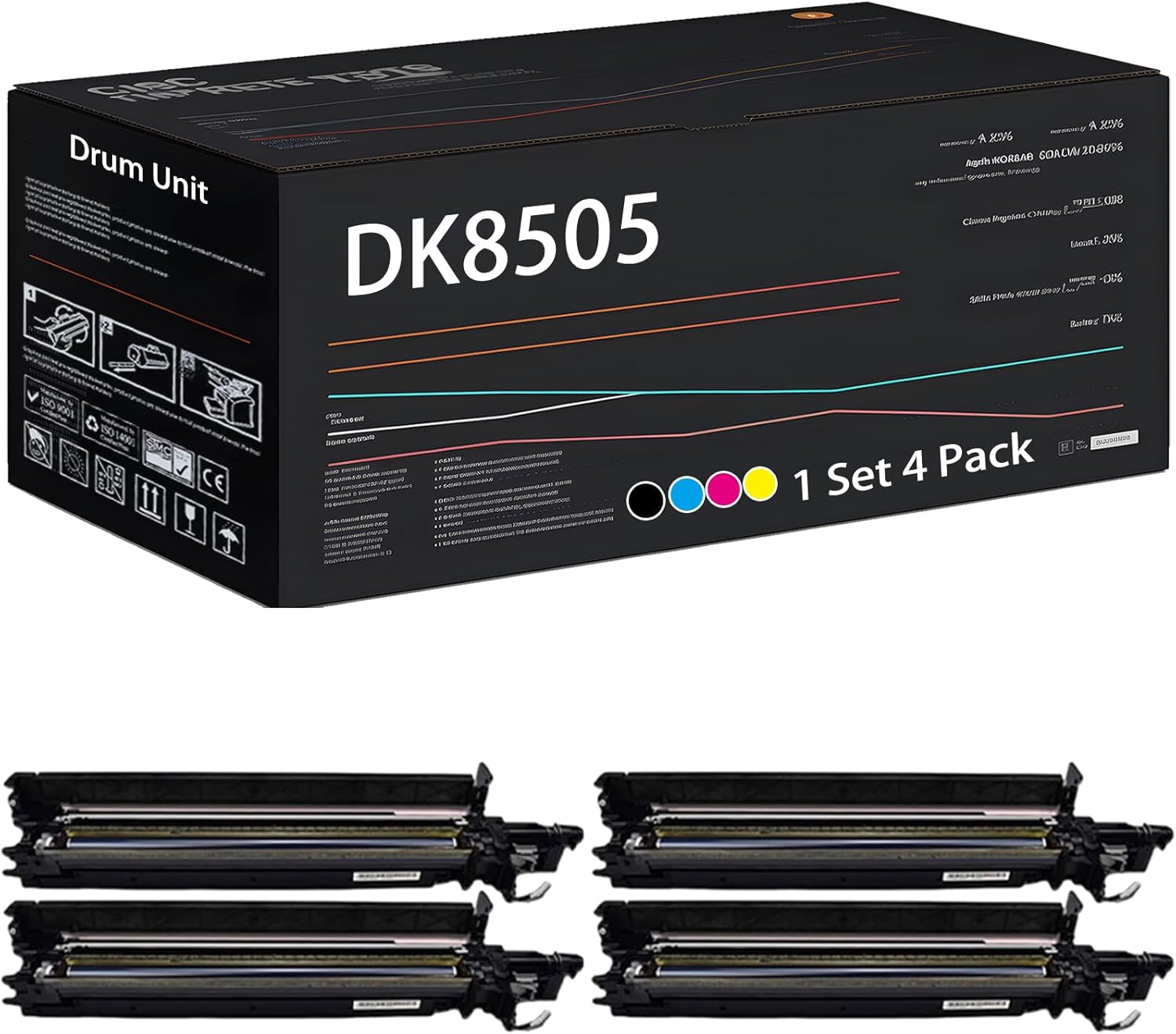 UVUMB Compatible with Kyocera DK8505 DK-8505 302LC93017 Drum Unit Work for Kyocera TASKalfa 3050ci 3550ci 3551ci 4550ci 4551ci 5550ci Printers (4-Pack BK/C/M/Y)