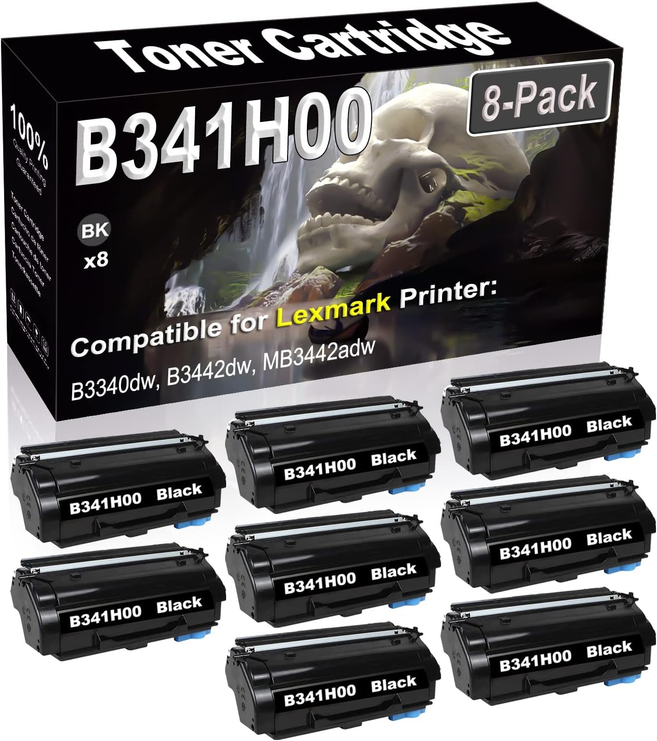 SINIYA 8-Pack (Black) Compatible B3340dw B3442dw MB3442adw Laser Printer Cartridge (High Capacity) Replacement for B3340 B341H00 Printer Cartridge