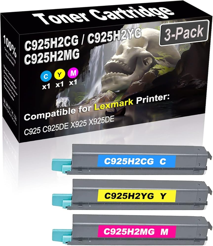 SINIYA 3-Pack (C+Y+M) Compatible High Yield C925H2CG C925H2YG C925H2MG Laser Printer Toner Cartridge Used for C925 C925DE X925 X925DE Printer
