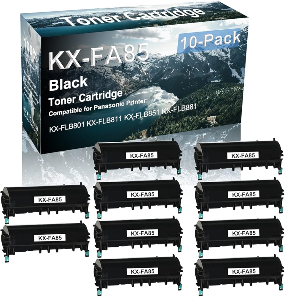 Credibility Store 10-Pack Compatible High Capacity KXFA85 | KX-FA85 Toner Cartridge use for Panasonic KX-FLB801 KX-FLB811 KX-FLB851 KX-FLB881 Printer (Black)