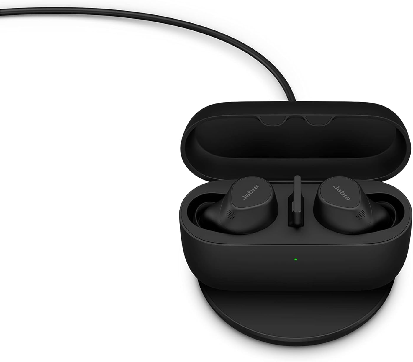 Jabra Evolve2 True Wireless Bluetooth Earbuds with Wireless Charging Pad - Active Noise Cancellation, MultiSensor Voice Technology - Certified to Work with Your Virtual Meeting Apps - Black