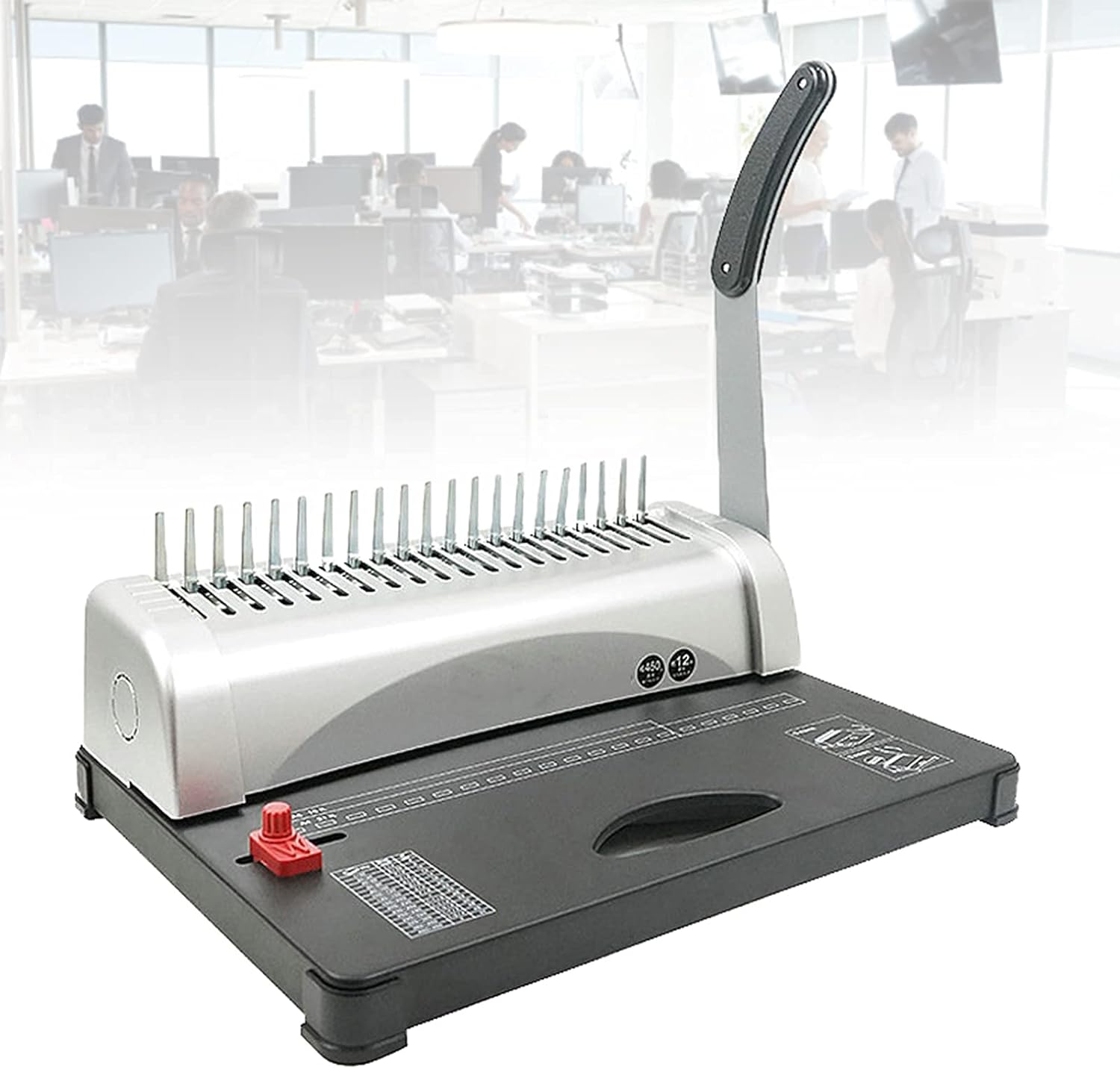 JKSVTF 21 Holes Wire Binding Machine A5/a4,Manual Metal Comb Binding Machine with Single Binding 12 Pages, Spiral Binding Machine with Adjustment Button