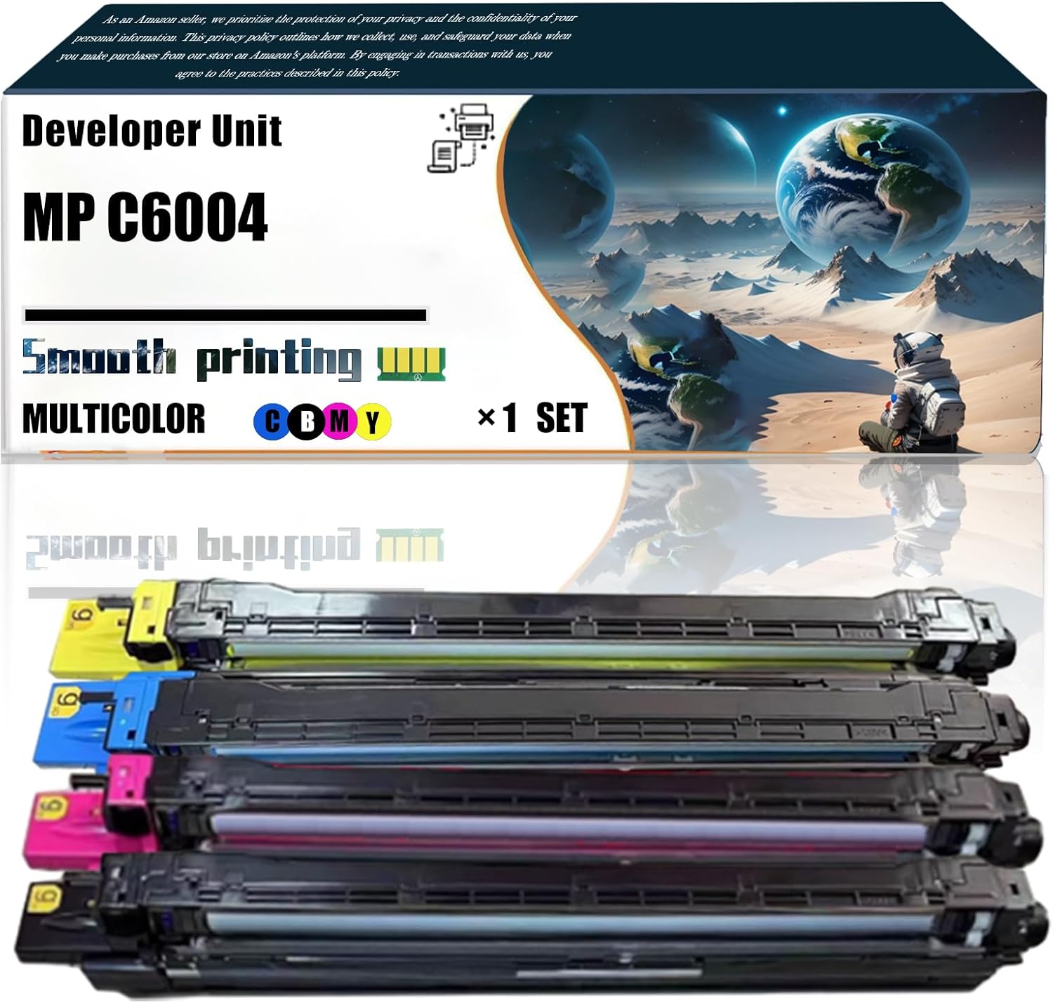 LSSF Replacement Parts Developer Unit MP C6004 Compatible with Ricoh MP 501SPF MP C4504 MP C4504ex MP C6004 MP C6004ex Printer, Contains Chip and Clear Printing (4-Pack BK/C/M/Y)