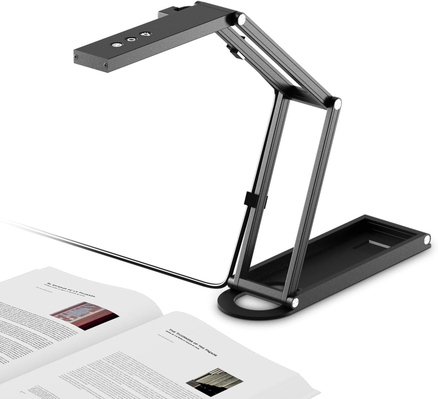 NetumScan 4K USB Book Document Camera & Webcam with Built-in Microphone & AutoFocus, USB Visualiser A3-Size, Built-in 3-Level LED, Foldable for Web Distance Learning&Teaching Compatible MacOS&Windows