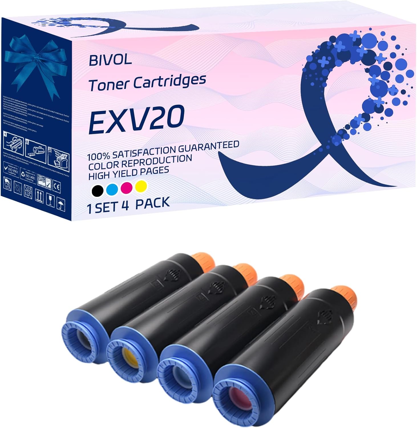 EXV20 Toner Cartridges Compatible for Canon imagePRESS C6000VP C6010 C6010S C6010VP C6010VPS C6011 C6011S Printers, with Chip, High Yield 55000 Pages, Vivid Colors (Multicolor)