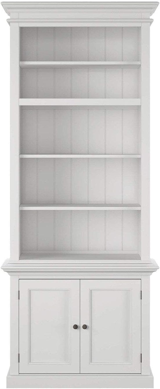 NovaSolo Halifax Slim Hutch Bookcase - White