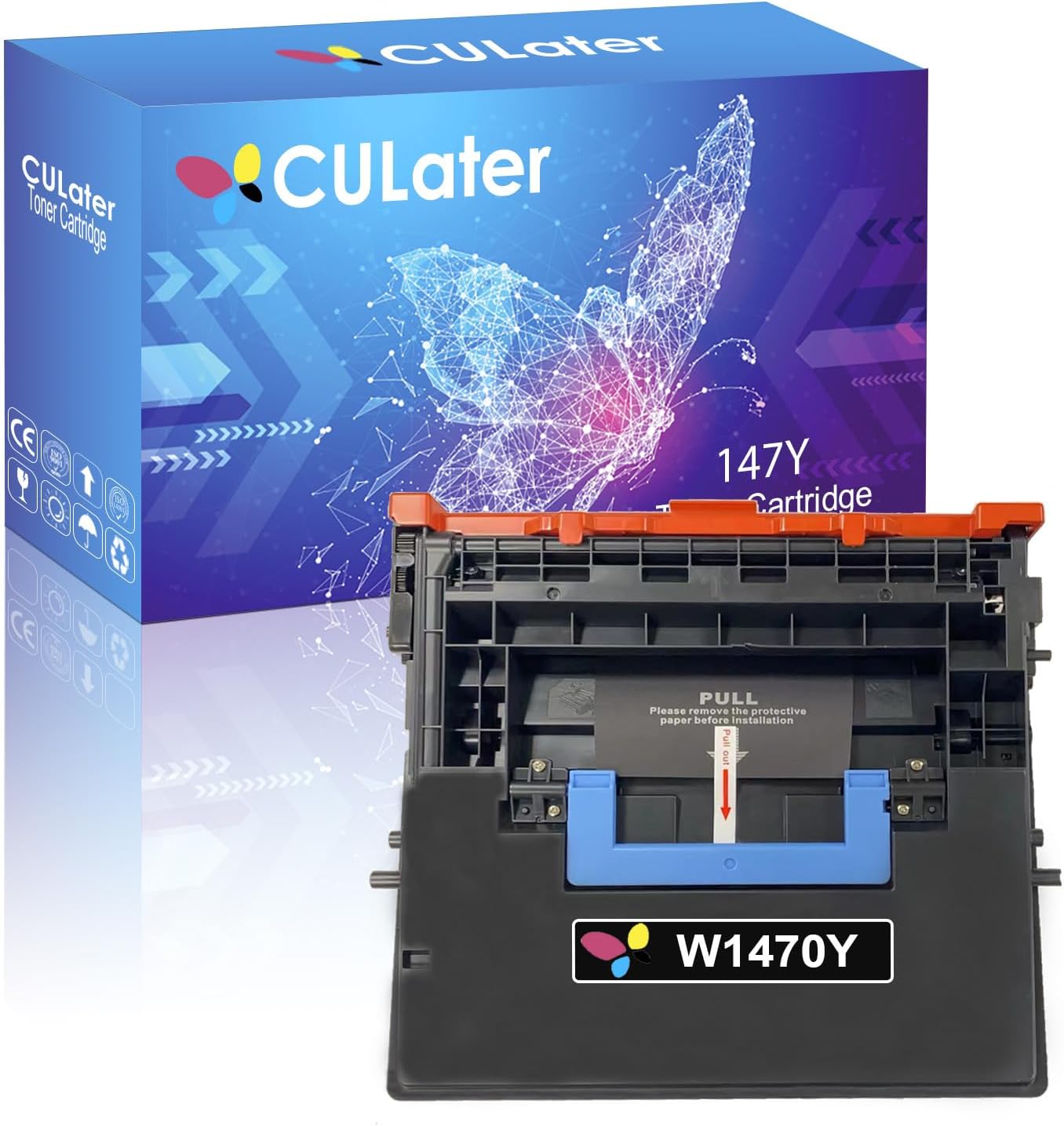 CULater 147Y W1470Y Black Extra High Yield Remanufactured Toner Cartridge Replacement for HP Enterprise M611 M612 MFP M634 M635 M636 Series (1 Black, 42000 Pages)