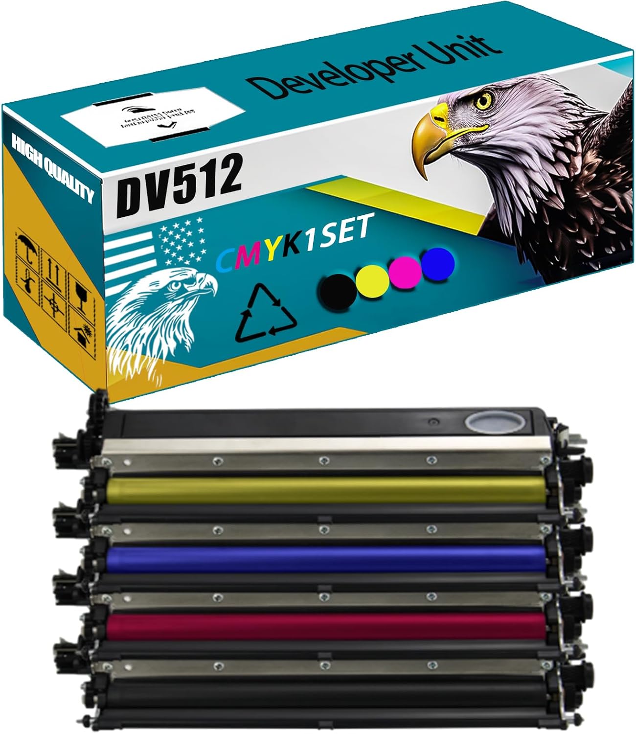 CEECN DV512 Developer Unit Compatible for Konica Minolta bizhub C224 C224e C284 C284e C364 Printers, High Production Replacement (Multicolor)