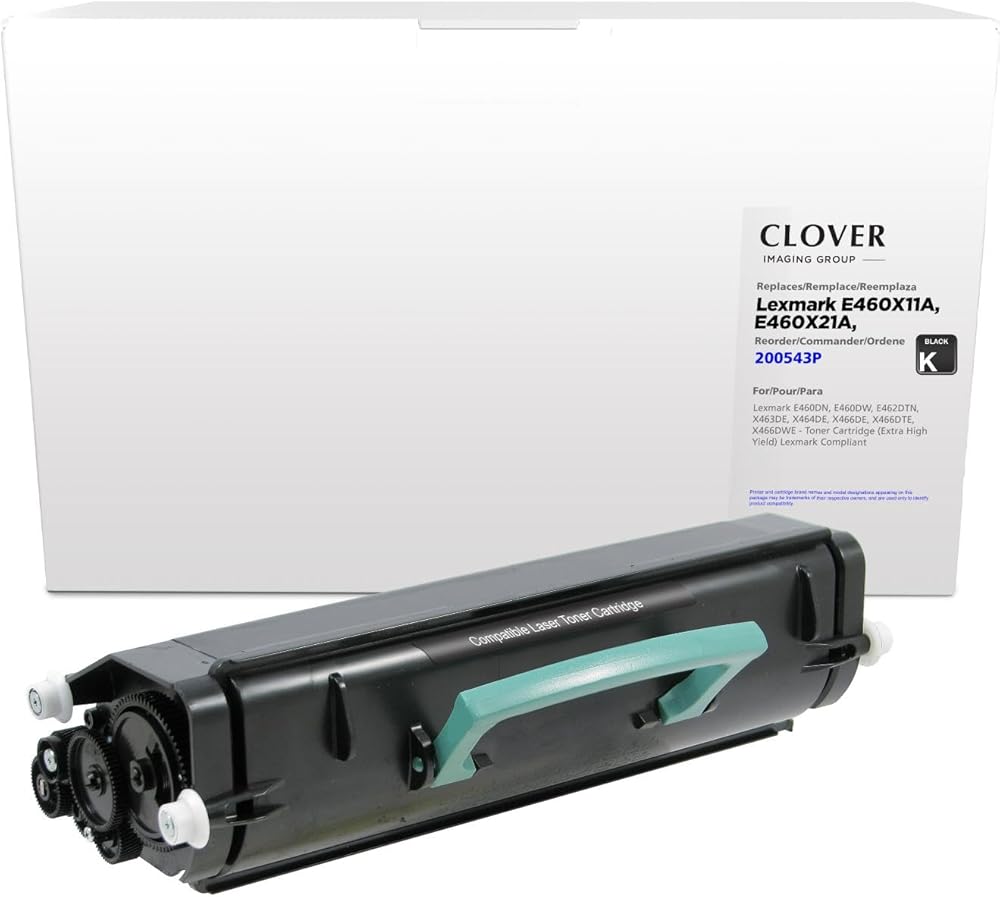 Clover Remanufactured Toner Cartridge Replacement for Lexmark E460/E462/X463/X464/X466 | Black | Extra High Yield