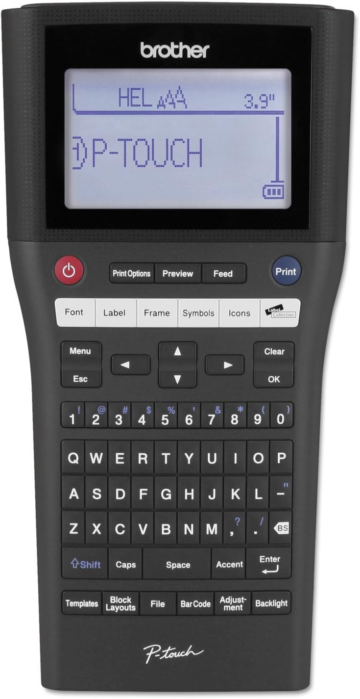 Brother P-touch, PTH500LI, PC-Connectable Label Maker, Rechargeable Portable Labeler, One-Touch Formatting, Brother Vivid Bright Display, Black