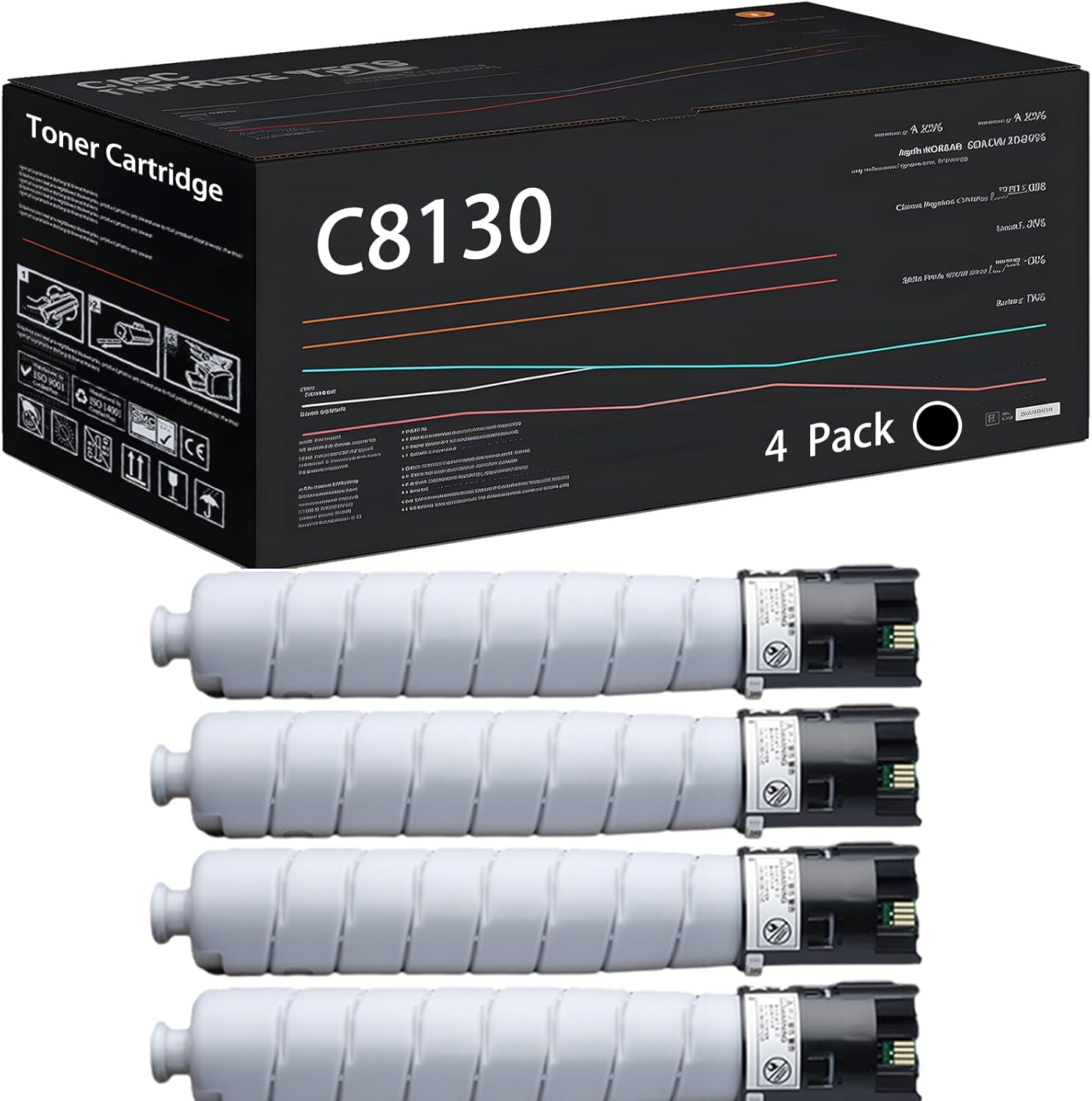 UVUMB Compatible with Xerox C8130 Toner Cartridge Work for Xerox AltaLink C8130 C8135 C8145 C8155 C8170 Printers, with Chip, High Yield 36000 Pages, High-Definition Printing (4 Pack Black)