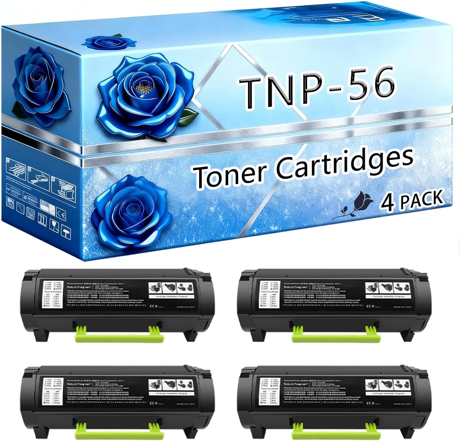 BIVOL Compatible Toner Cartridges Replacement for Konica Minolta TNP-56 High Yield 35000 Pages bizhub 4702P Printers (4 Pack Black)