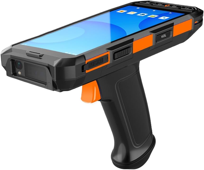 Android 13 Enterprise Handheld Data Terminal Android Barcode Scanner with 7200mAH Big Battery & Integrated Honeywell 1D/2D Bar Code Scan Engine, WiFi & 4G LTE, for Assets Management